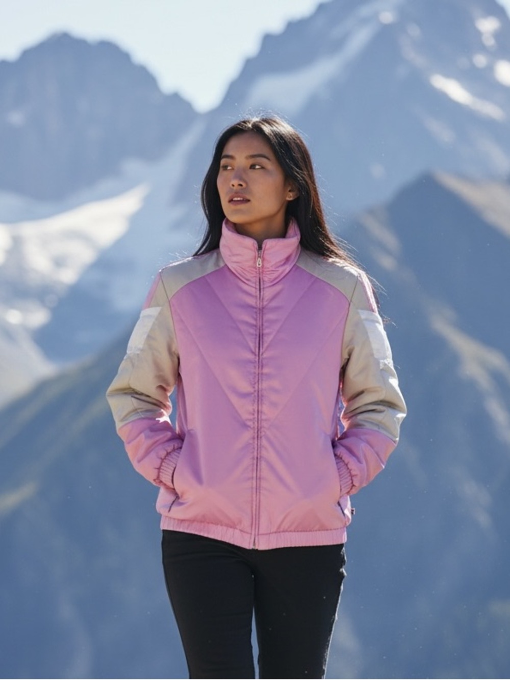 BOGNER SKI SNOW DOWN JACKET EMBROIDERED PINK M ⛷️❄️⛷️